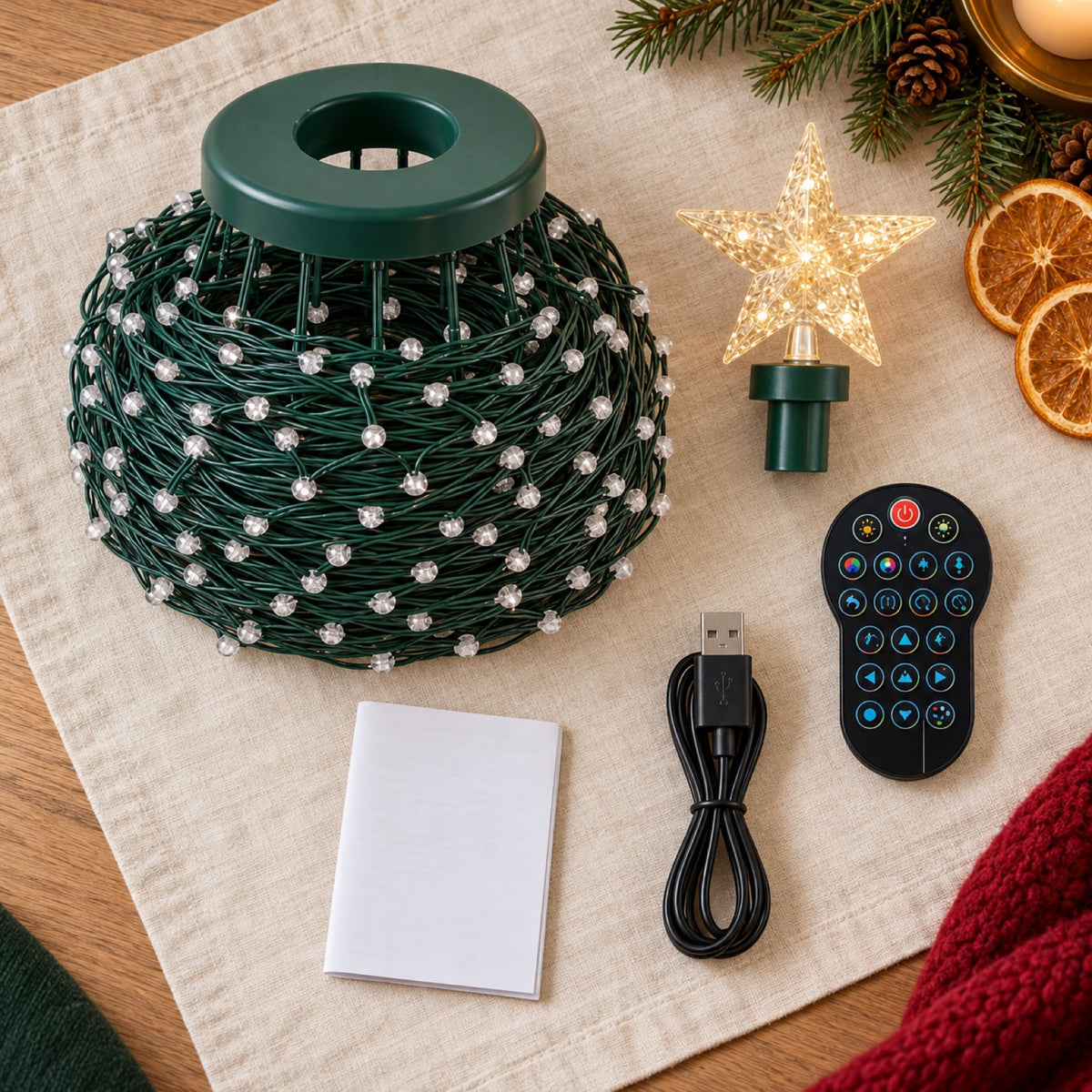 Smart App-Controlled Christmas Tree Lights, 400 LED Waterfall with Star Topper